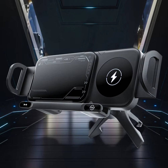 Hollevo™ Draadloze autolader met telefoonhouder en automatische klemarm