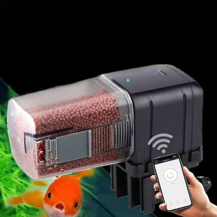 Slimme visvoerautomaat met wifi, app en spraakbediening