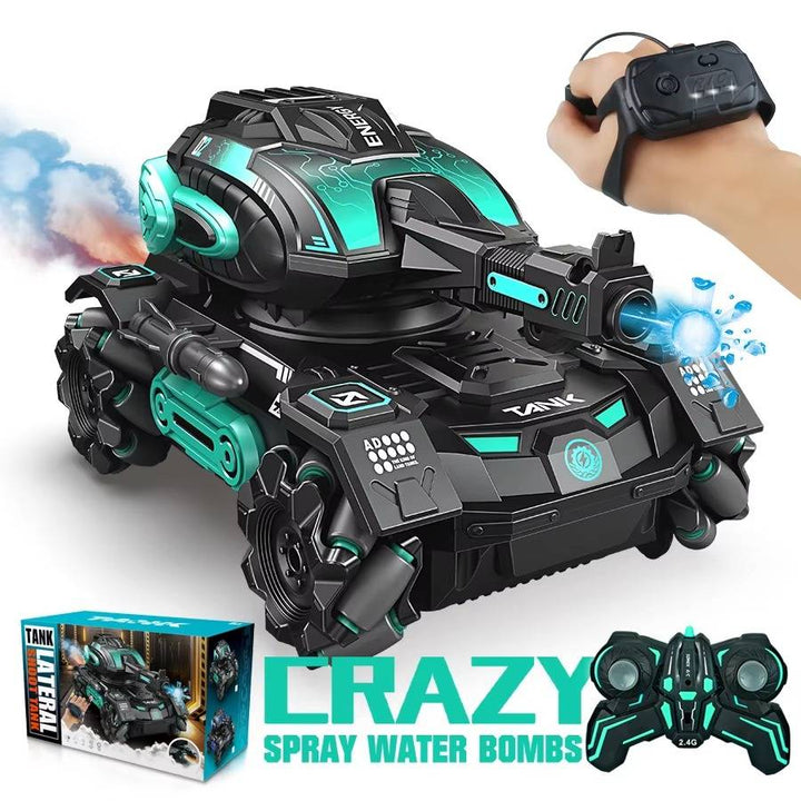 Hollevo™ RC stunttank die water spuit, met horloge-afstandsbediening