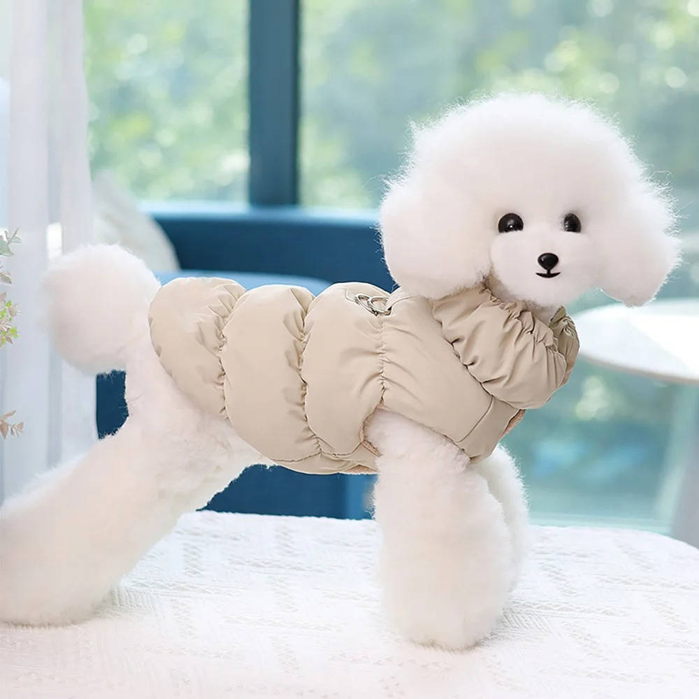 Knusse winterjas voor kleine en middelgrote honden met drukknopen