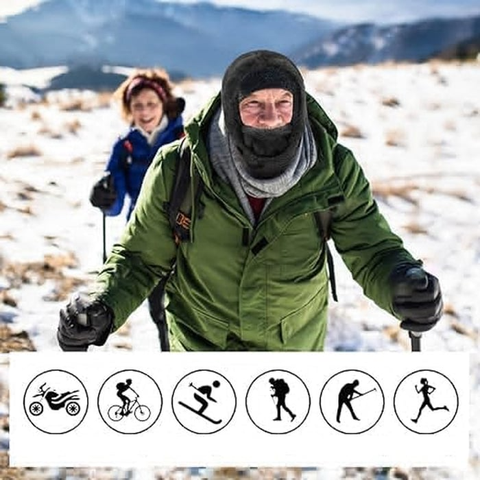 Hollevo™ Sherpa bivakmuts met capuchon die gezicht en hals bedekt