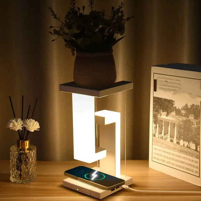 Hollevo™ Zwevende bureaulamp met draadloze oplader van 10 W