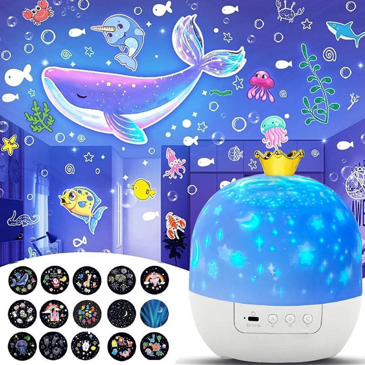 Draaiende sterrenprojector nachtlamp voor kinderen met afstandsbediening