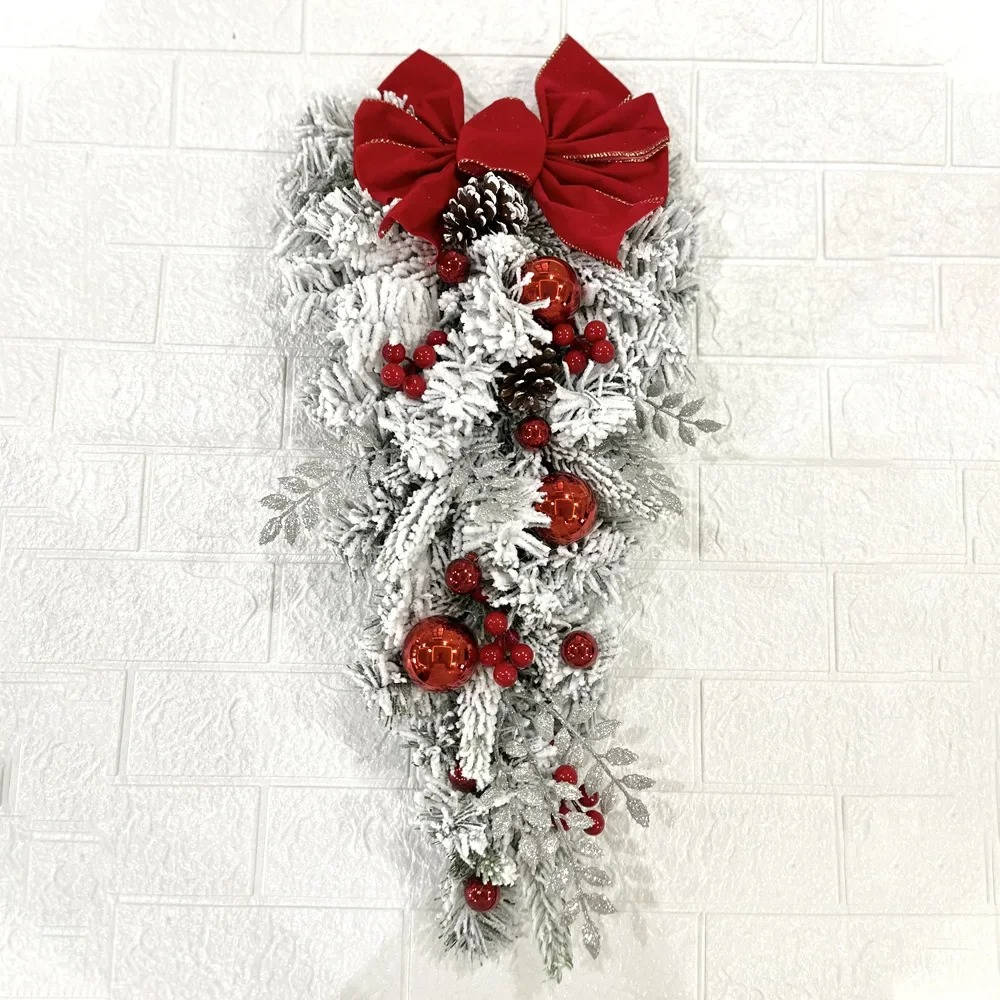 Hollevo™ Complete kerstdecoratie voor de voordeur met krans