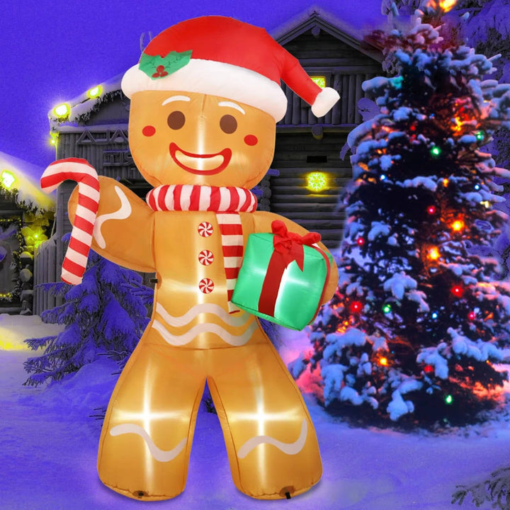 Opblaasbare klimmende kerstman met ledverlichting voor buiten