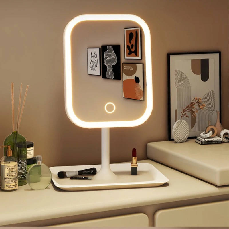 Make-upspiegel voor op reis met licht in drie standen