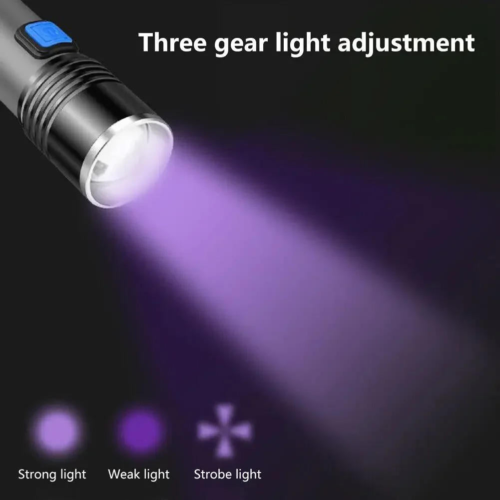 UV-zaklamp 395 nm met zoom om plasvlekken van huisdieren te vinden