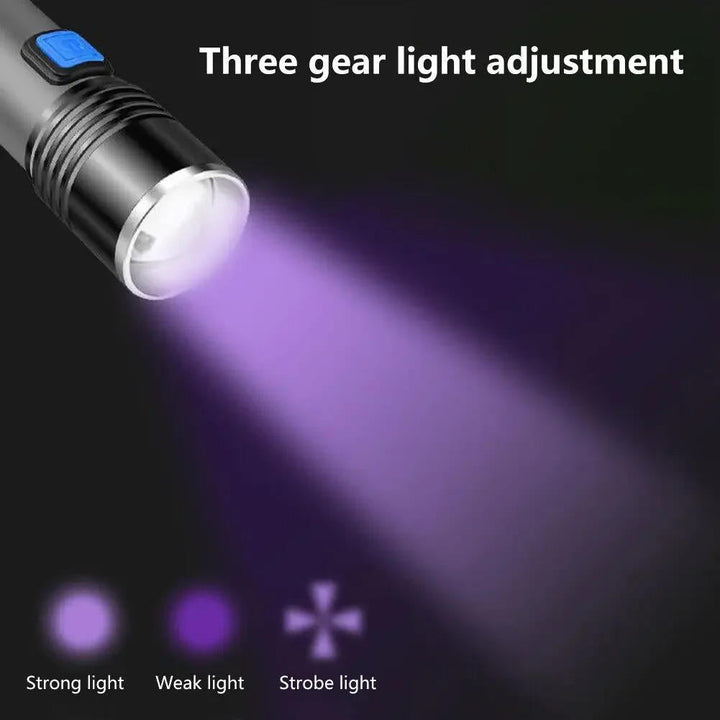 UV-zaklamp 395 nm met zoom om plasvlekken van huisdieren te vinden
