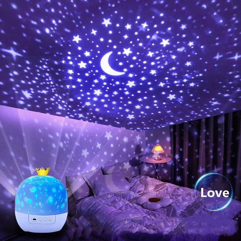 Draaiende sterrenprojector nachtlamp voor kinderen met afstandsbediening