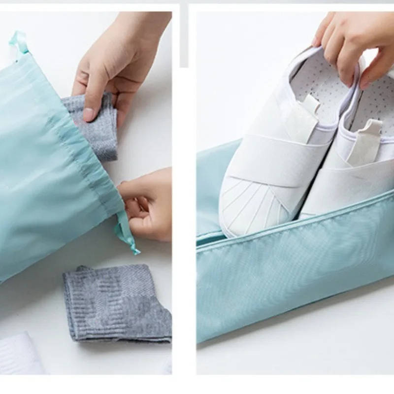 Set van 7 packing cubes met gaasvenster voor je koffer