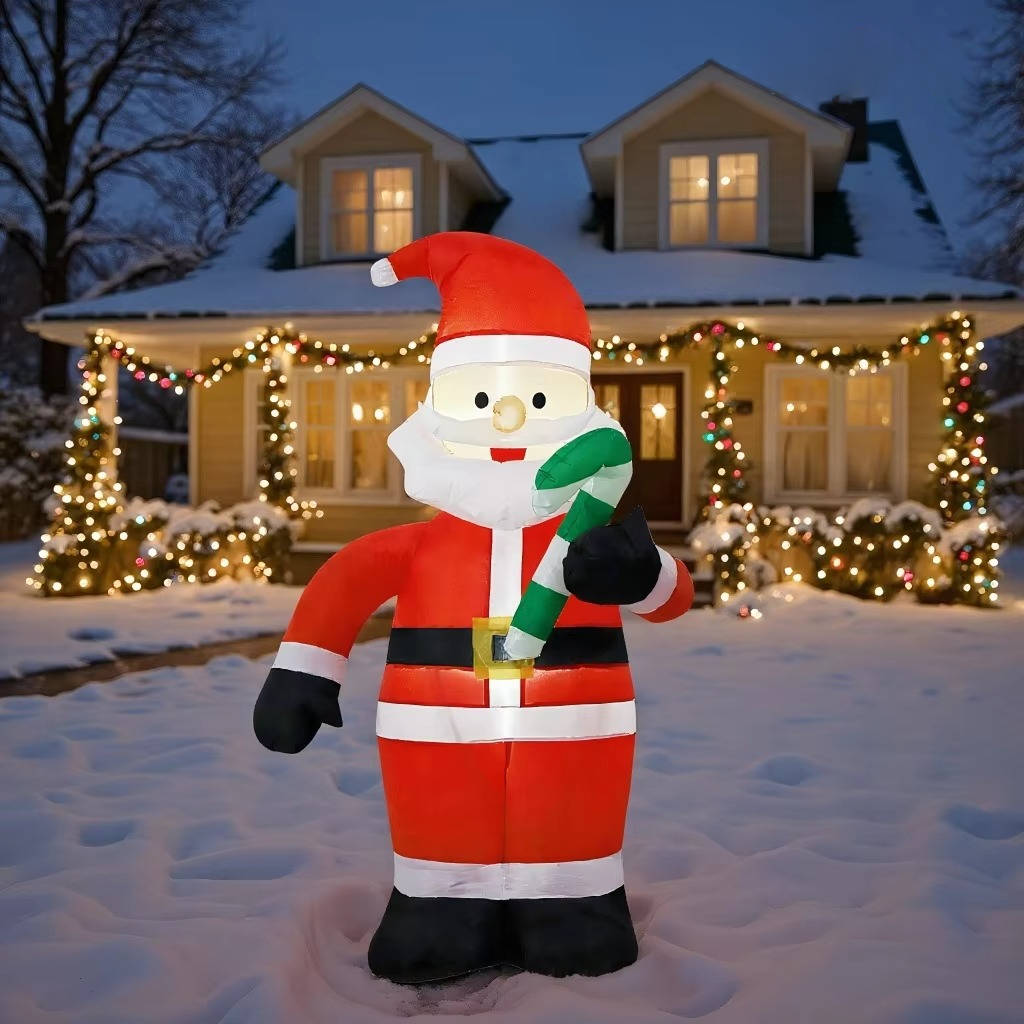 Opblaasbare klimmende kerstman met ledverlichting voor buiten