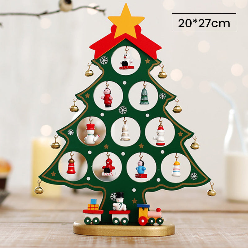 Doe-het-zelf houten mini kerstboom set