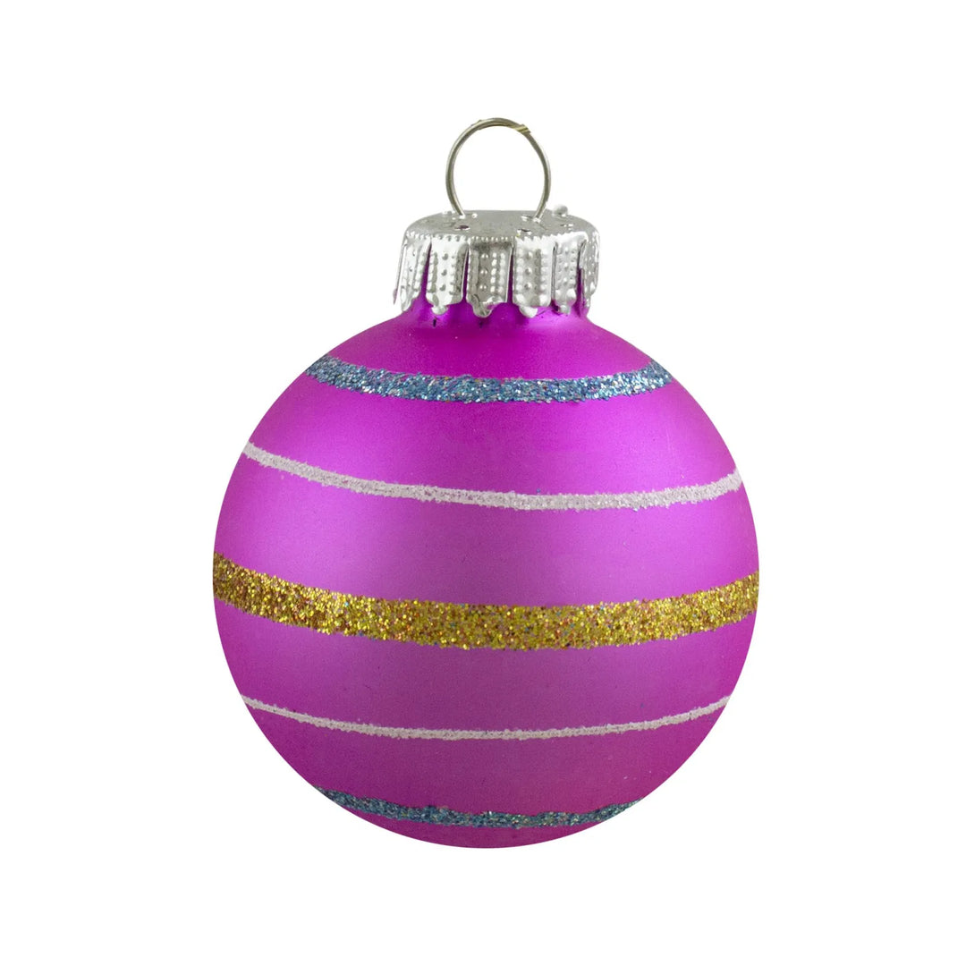 Tien gekleurde matglazen kerstballen