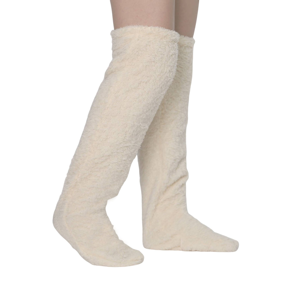 Pluizige lange sokken tot boven de knie