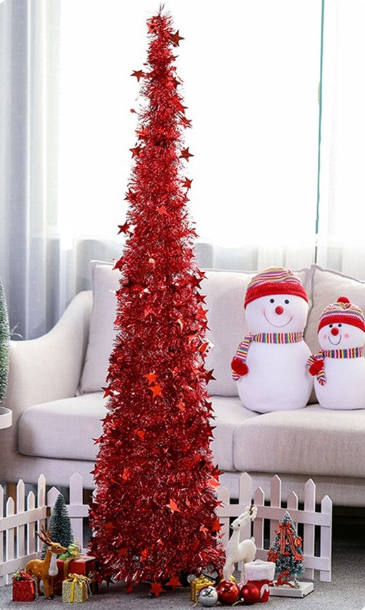 Opvouwbare kerstboom met glitter en standaard, 1,2 of 1,5 meter