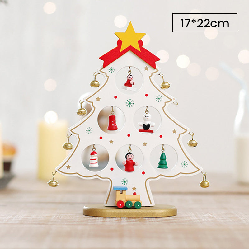 Doe-het-zelf houten mini kerstboom set
