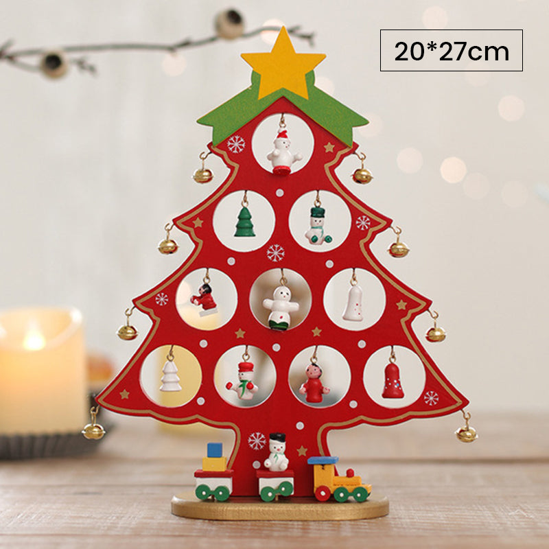 Doe-het-zelf houten mini kerstboom set