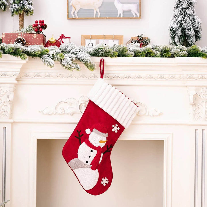 Hollevo™ Kerstsok met gouden fluwelen patch om op te hangen