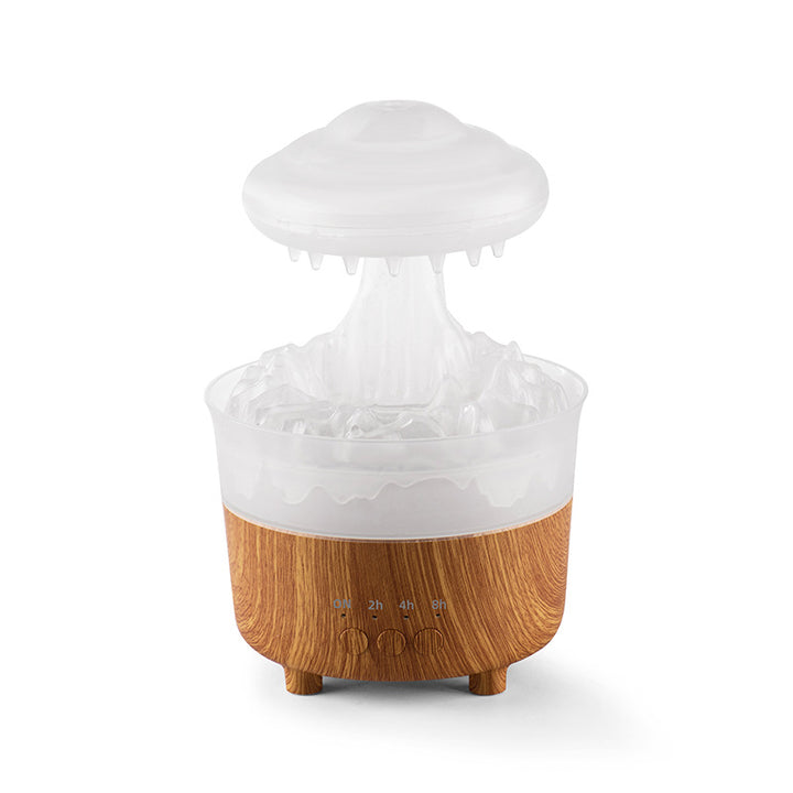 Witte regenwolk luchtbevochtiger met druppels