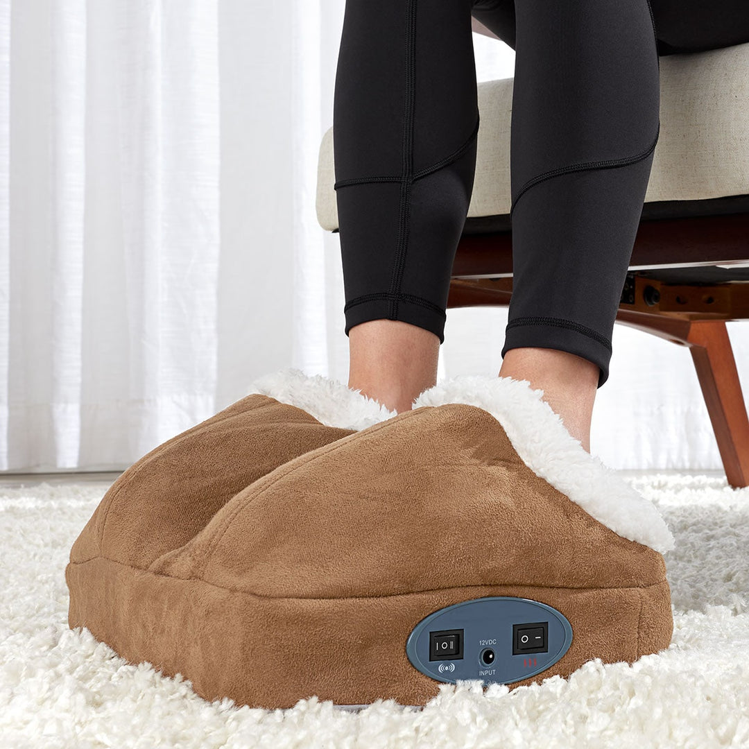 Elektrisch voet massageapparaat verwarmd verwarmer vibrerend fleece gevoerd dubbel zak
