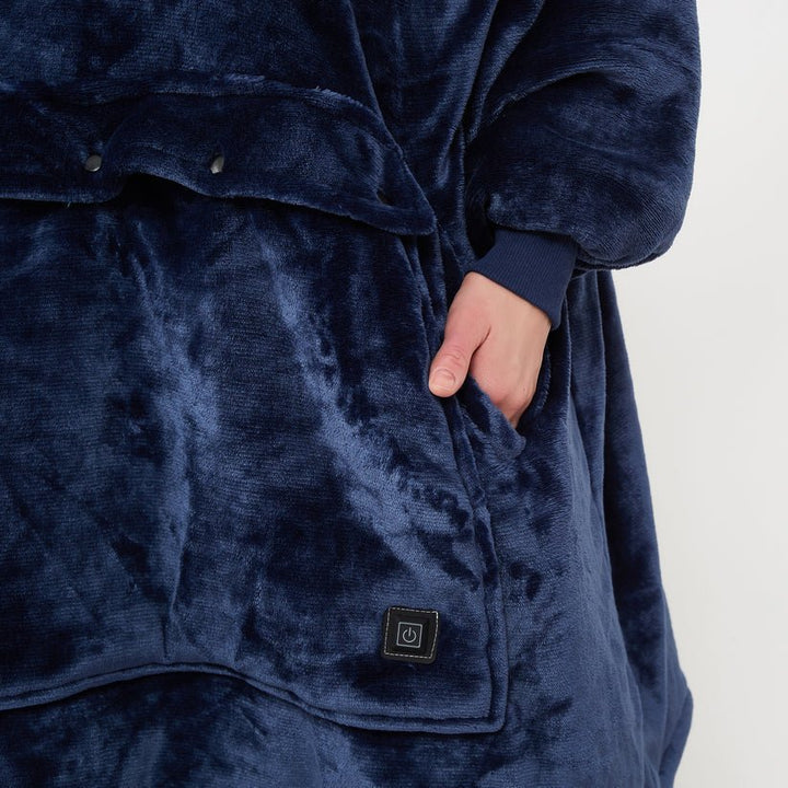 Verwarmde deken-hoodie met USB van zachte flanel met buidelzak