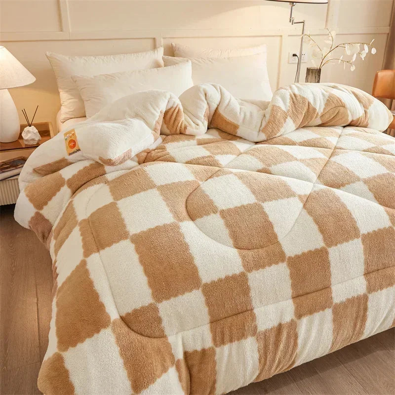 Knus dekens verzwaard deken met plaid ontwerp