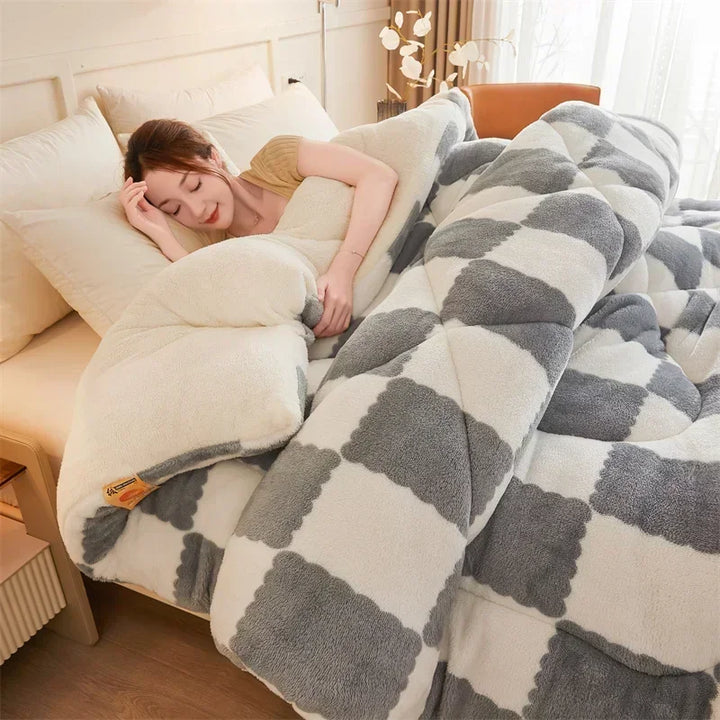 Knus dekens verzwaard deken met plaid ontwerp