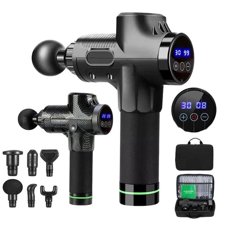 Hollevo™ Massagegun met 6 opzetstukken, 20 snelheden en lcd-scherm
