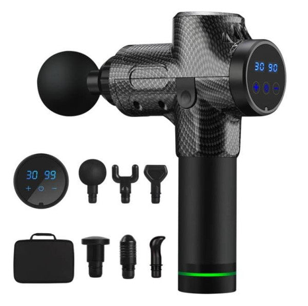 Hollevo™ Massagegun met 6 opzetstukken, 20 snelheden en lcd-scherm