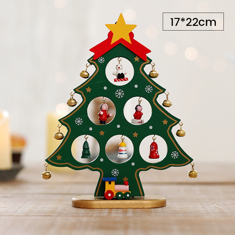 Doe-het-zelf houten mini kerstboom set