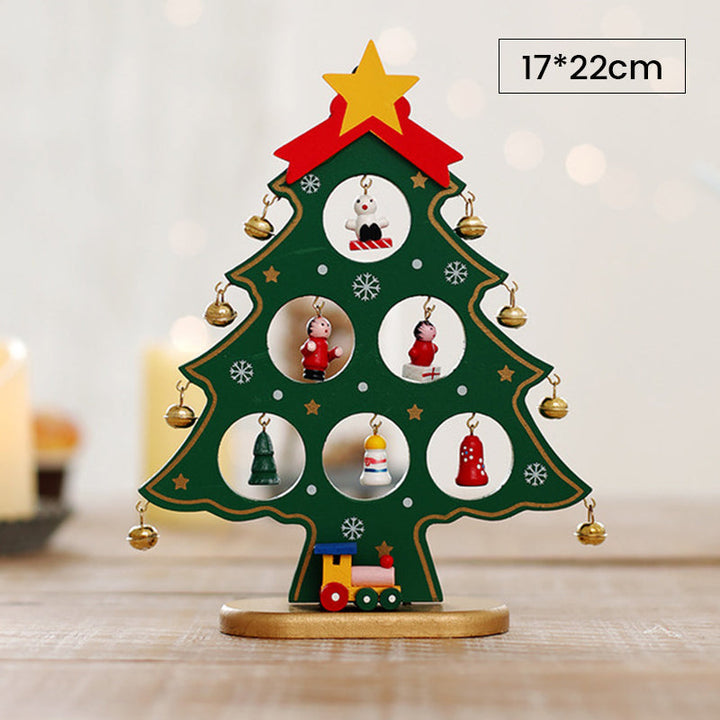 Doe-het-zelf houten mini kerstboom set