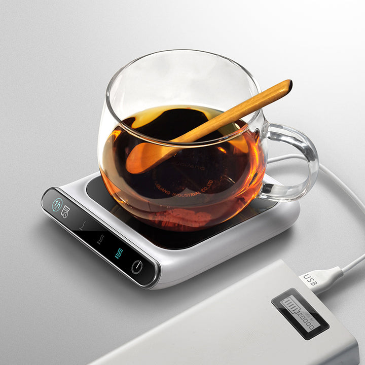 Witte kopwarmer met glazen plaat