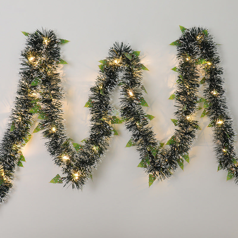 Kerstslinger met leds en kerstmannetjes
