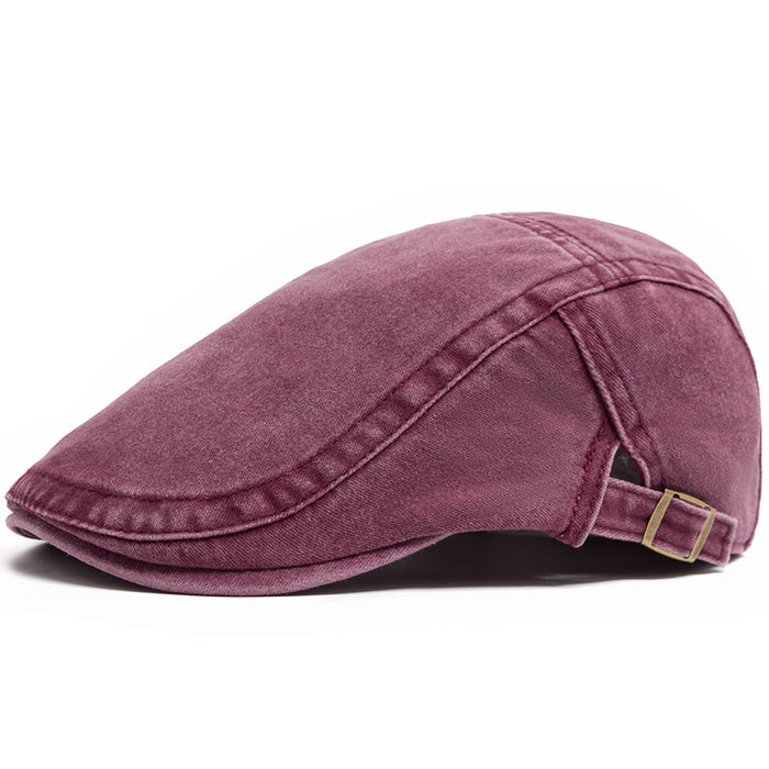 Hollevo Denim flatcap in washed look met gesp