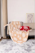 Hollevo™ Wollen kerstplaid met sneeuwvlokken voor bank en bed