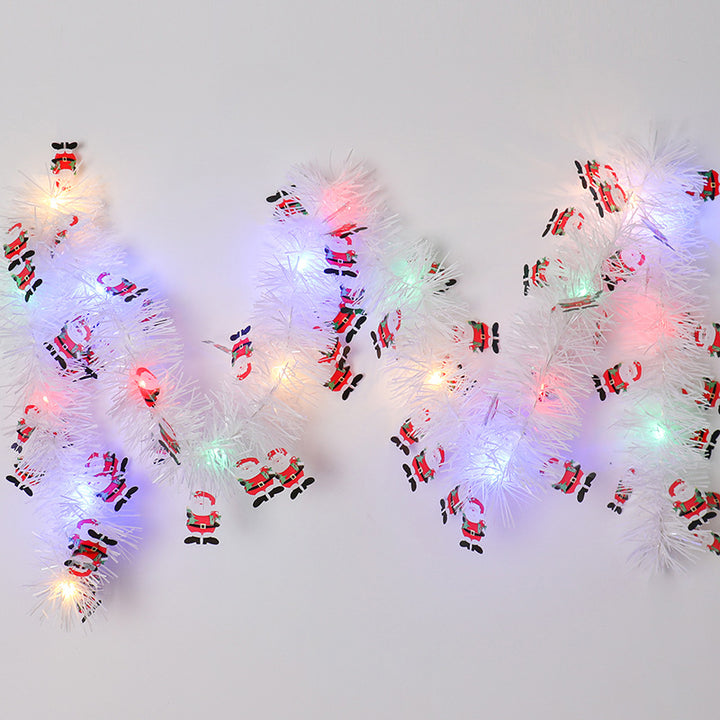Kerstslinger met leds en kerstmannetjes