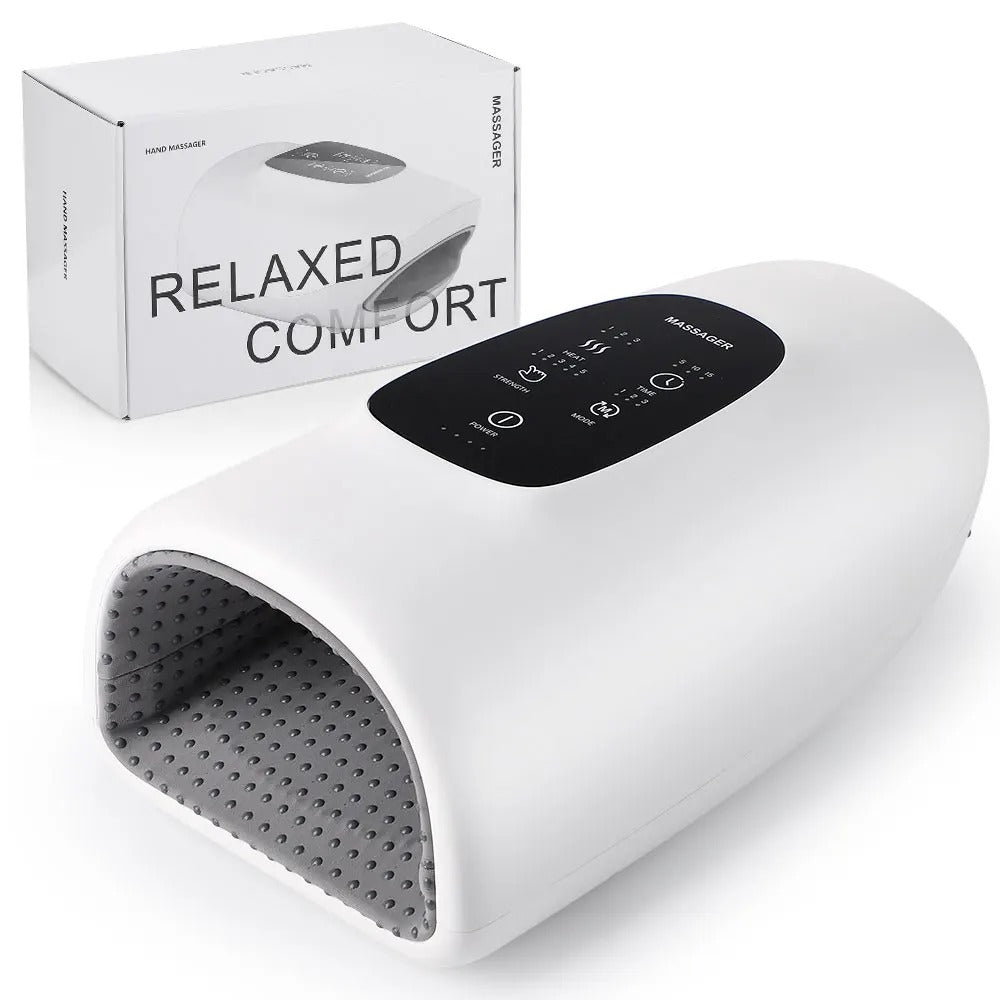 Verwarmde handmassager met luchtkussens en touchscreen