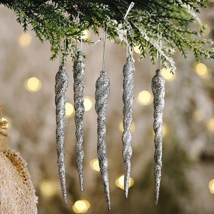 Onbreekbare acryl ijspegels voor in de kerstboom