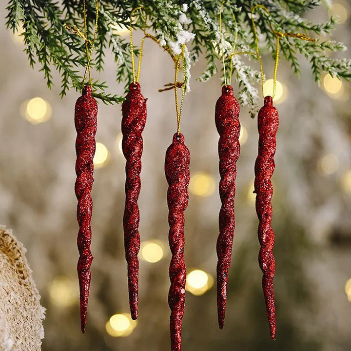 Onbreekbare acryl ijspegels voor in de kerstboom