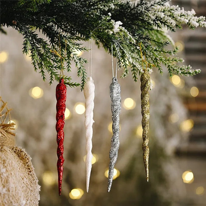Onbreekbare acryl ijspegels voor in de kerstboom
