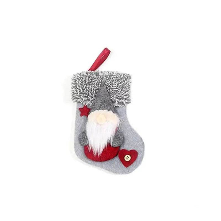 Hollevo™ Mini pluche kerstsok om op te hangen in de kerstboom