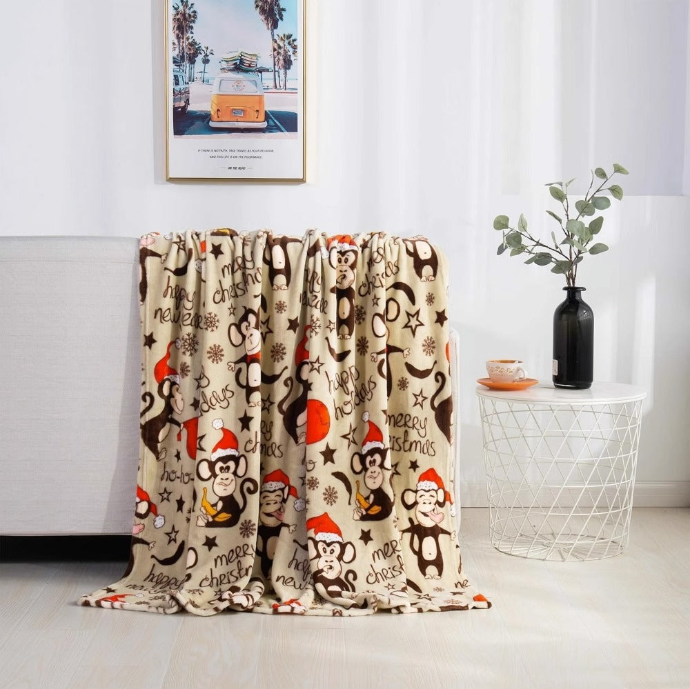 Flanellen kerstplaid met rendierenprint