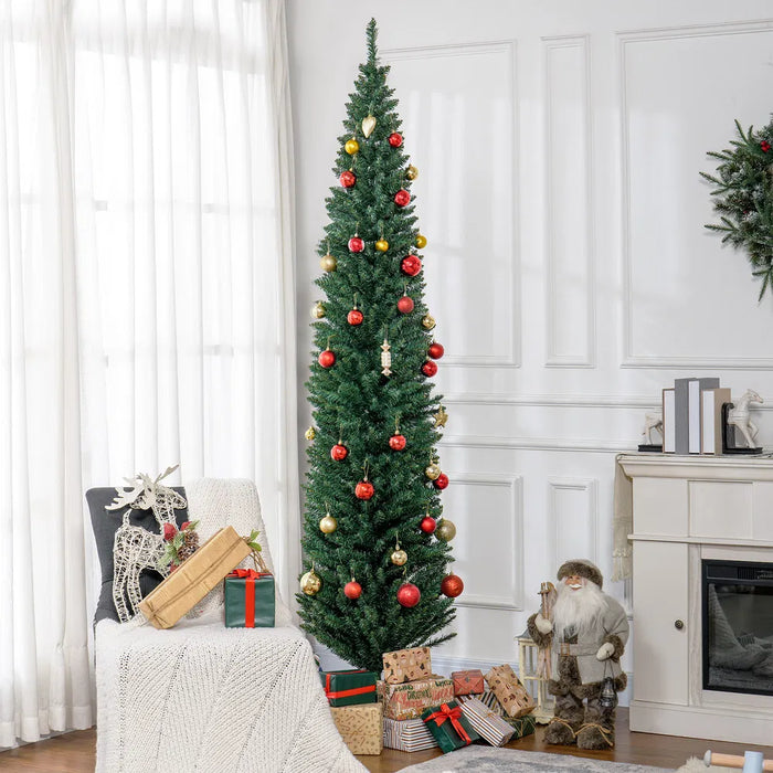 Hollevo Groene smalle kerstboom 240 cm zonder verlichting