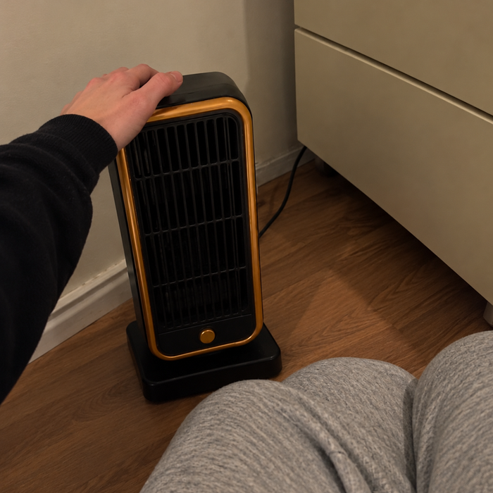Warme voeten onder het bureau
