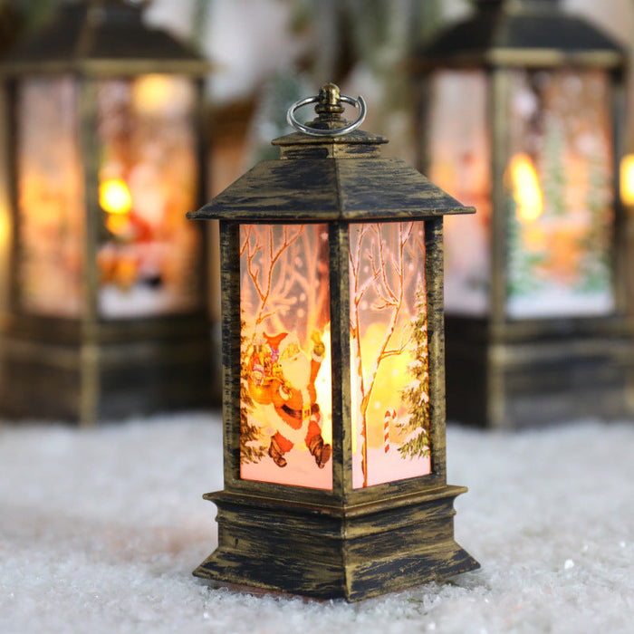 Hollevo™ Kerstlantaarn met dwarrelende glitters en kleurwisselende led