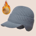 Hollevo™ Gebreide wintermuts heren met oorflappen en klep