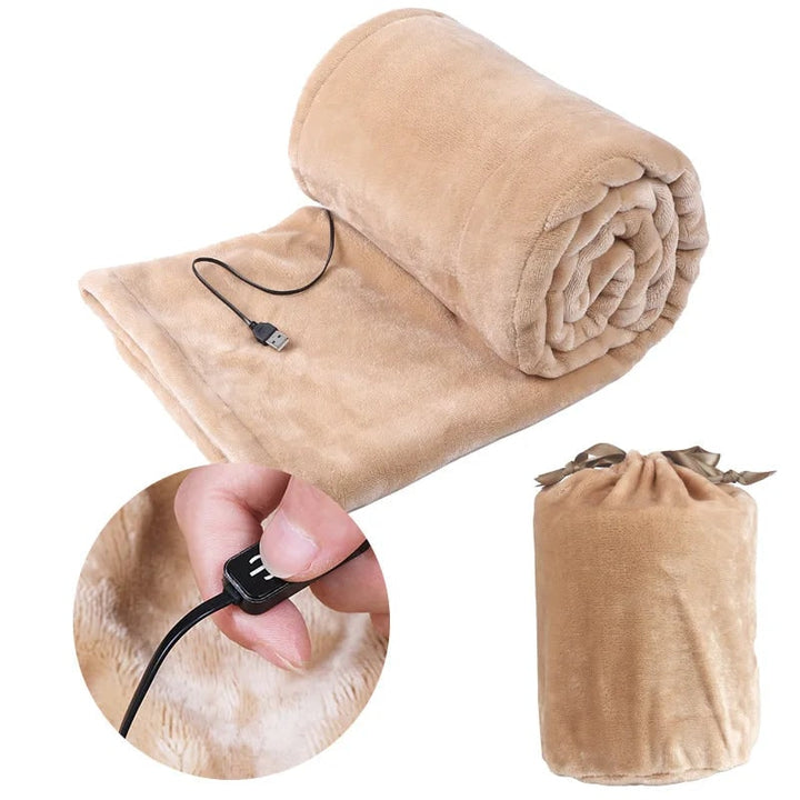 Verwarmde deken en energiezuinig elektrisch met USB voeding en pluche fleece