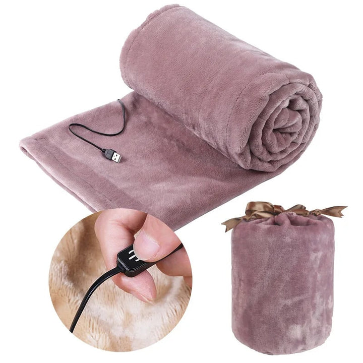 Verwarmde deken en energiezuinig elektrisch met USB voeding en pluche fleece