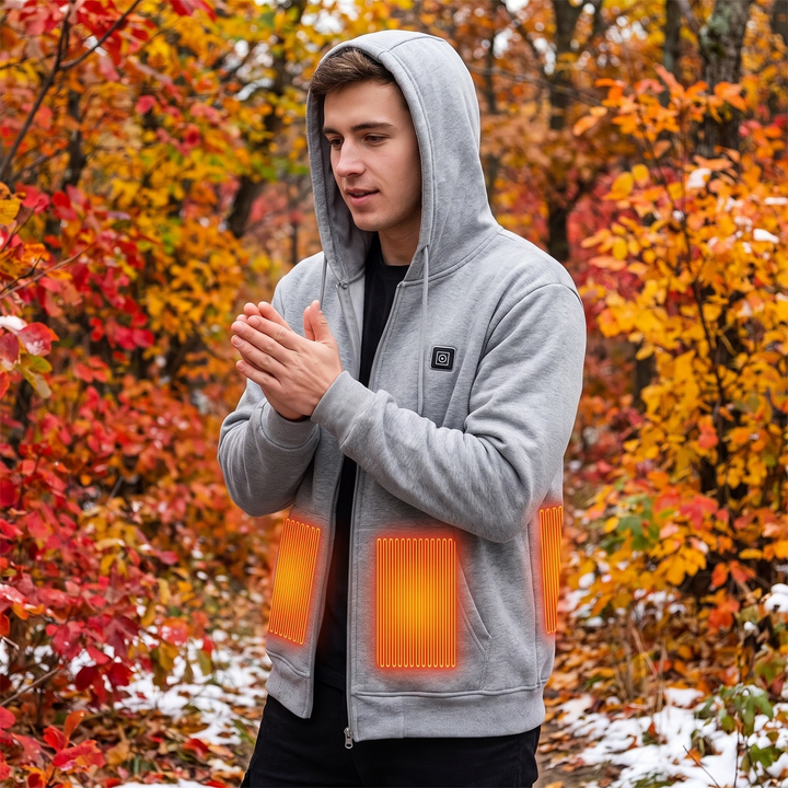Hollevo™ Verwarmde hoodie voor heren met 3 warmtestanden