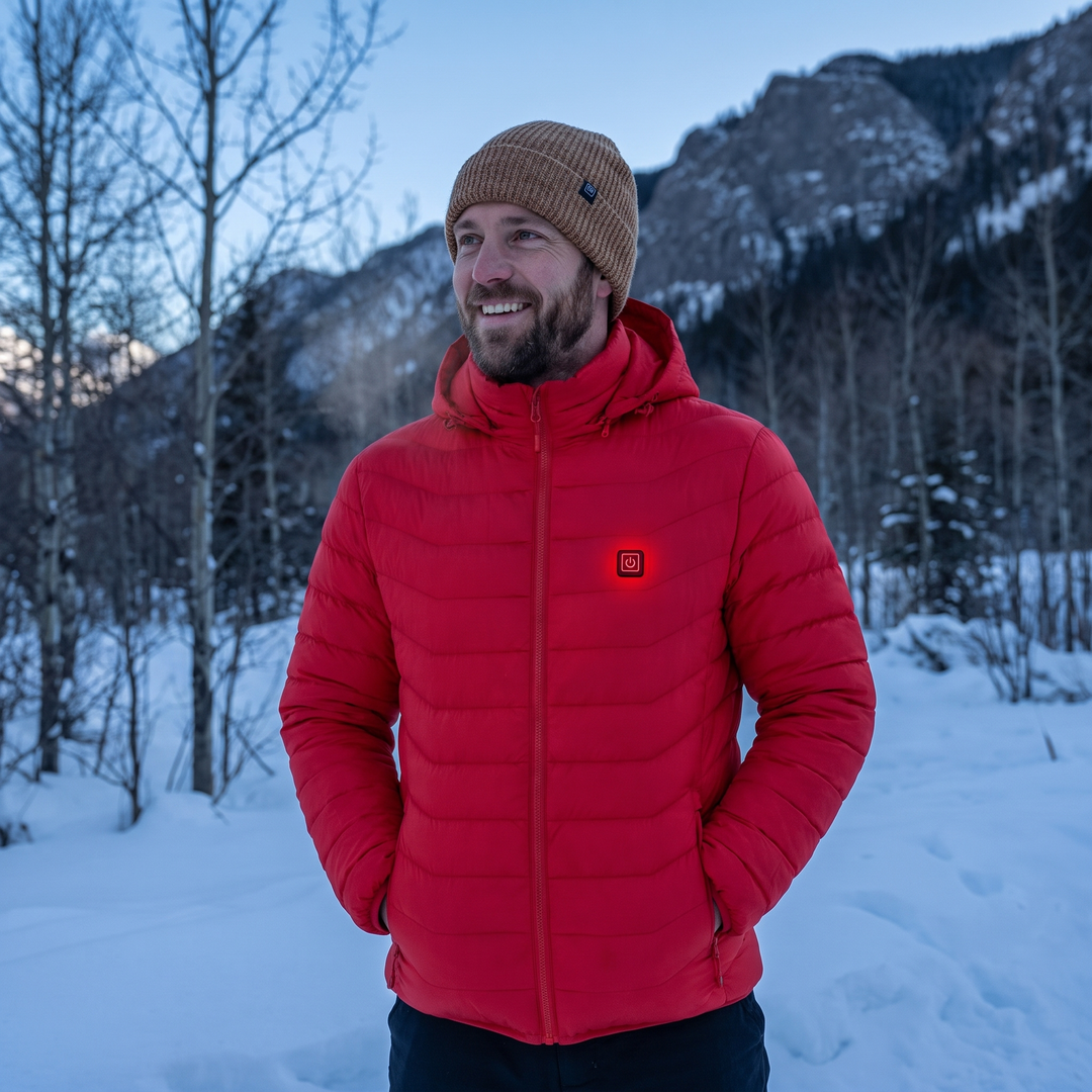 Verwarmde jas unisex met 9 warmtezones en afneembare capuchon – Hollevo™